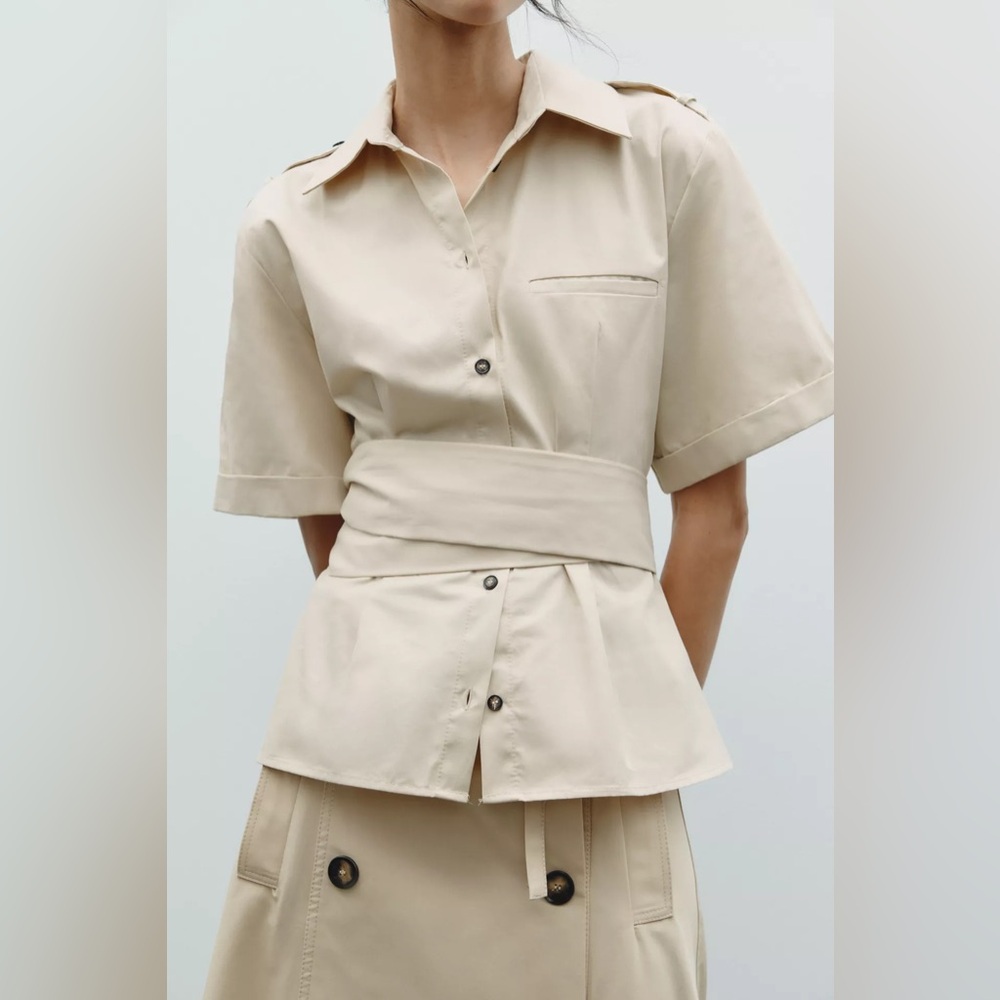 Zara belted tab shirt